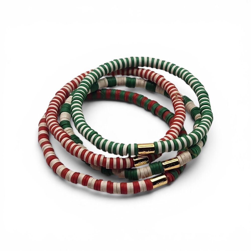 4 Pura Vida Red, Green & White Bracelet Set - Picture 2 of 4